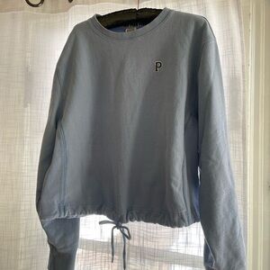 Victoria's Secret Light Blue Drawstring Crewneck Sweatshirt